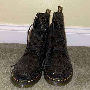 new black sparkly doc martens size 10